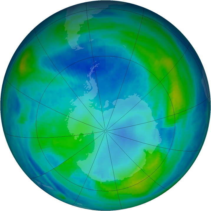 Antarctic ozone map for 27 April 1998